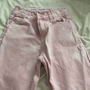 Wide leg pick jeans, baby pink, size xxs